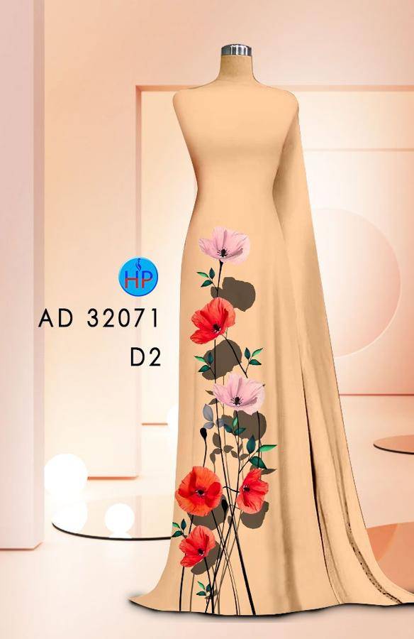 Vải Áo Dài Hoa In 3D AD 32071 2